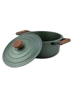   Nava 10-255-031 Ωmega tapadásmentes öntött alumínium lábas fedővel, kőbevonattal, 24 cm
