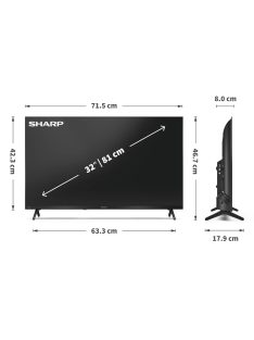   SHARP 32HF3265E 80cm-es HD Ready QLED Google TV,KÜLSŐ RAKTÁRON-VEDD FEL VELÜNK A KAPCSOLATOT