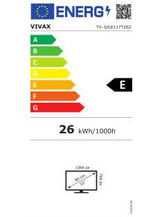Vivax 32" 32LE118T2S2 HD Ready LED TV,80CM