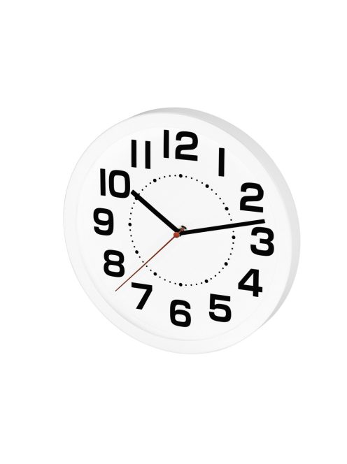 Home AWC250WH fali óra, üveg előlap, kontrasztos, jól leolvasható számlap, 1xAA elem tápellátás, átmérő 250mm