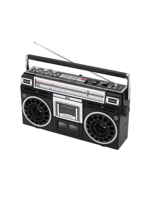 SAL RRT BROOKLYN sztereó kazettás rádiós magnó, Bluetooth, USB, microSD, MP3, felvétel, 4-sávos rádió, multimédia