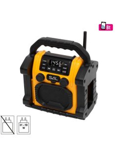   SAL BTWORKPRO munka- és szabadidő hangszóró, multimédia lejátszó, Bluetooth, LED lámpa, power bank, IP55, ütésálló