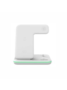   CANYON CNS-WCS302W 3in1 vezeték nélküli töltő, Qi szabvány, micro USB / lightning töltőport, fehér