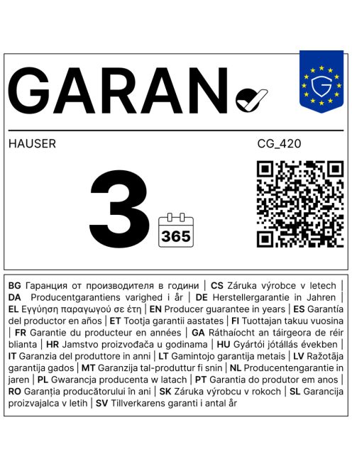 Hauser CG-420 KONTAKT GRILLSÜTŐ