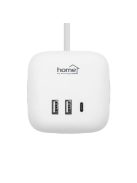 Home CUBE2 kocka elosztó, max. 3680 W, USB töltő, 3 aljzat gyermekvédelemmel, 1,5 m hosszú vezeték