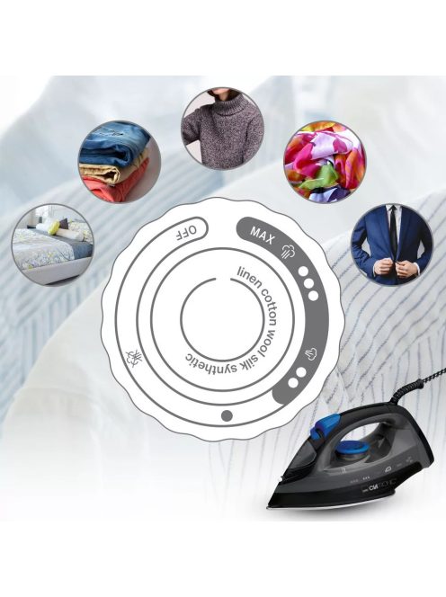 Clatronic DB 3703 fekete-kék vasaló,1800w