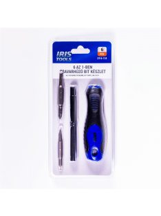 IRIS TOOLS DT-6-124 6 az 1-ben csavarhúzó bit készlet
