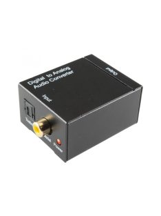   SAL DTA AUDIO digitális-analóg audió átalakító, 2in1 TOSLINK és koaxiális RCA bemenet, 2 RCA kimenet, hálózati adapter