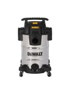 DeWALT DXV30SAPTA száraz-nedves porszívó, rozsdamentes váz, készülékcsatlakozóval, 30 liter, 15 Kpa, 37,8 l/s, 8 tartozék, 1050 W