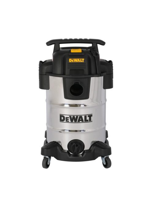 DeWALT DXV30SAPTA száraz-nedves porszívó, rozsdamentes váz, készülékcsatlakozóval, 30 liter, 15 Kpa, 37,8 l/s, 8 tartozék, 1050 W