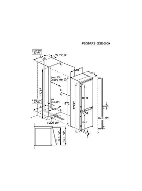 ELECTROLUX ENP7MD18S Beépíthető kombinált hűtőszekrény