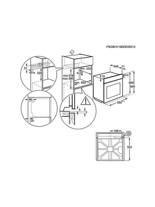 Electrolux EOD5H70X SÜTŐ BEÉPÍTHETŐ ELEKTROMOS GŐZ FUNKCIÓVAL