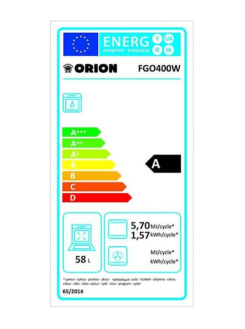 ORION FGO400W gáztűzhely