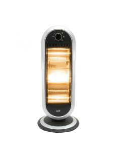   Home FK 231 álló elektromos halogén hősugárzó fűtőtest, 400W/800W/1200W, oszcillálás, IP20 védelem, fekete/ezüst