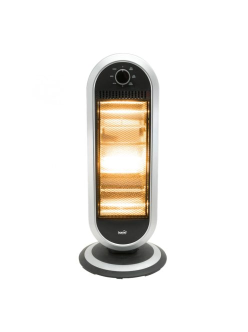 Home FK 231 álló elektromos halogén hősugárzó fűtőtest, 400W/800W/1200W, oszcillálás, IP20 védelem, fekete/ezüst