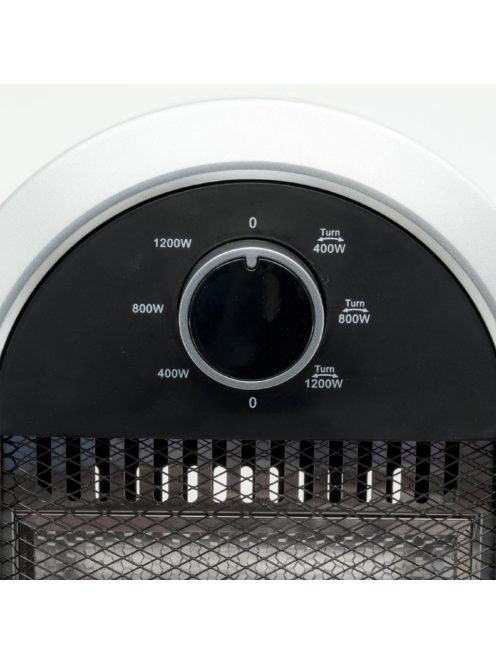 Home FK 231 álló elektromos halogén hősugárzó fűtőtest, 400W/800W/1200W, oszcillálás, IP20 védelem, fekete/ezüst