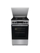 Gorenje GK5C63SH kombinált tűzhely, szürke, 50cm, 70 l, AirFry, teleszkópos sütősín, gyors előmelegítés, AquaClean tisztítás, fém tető