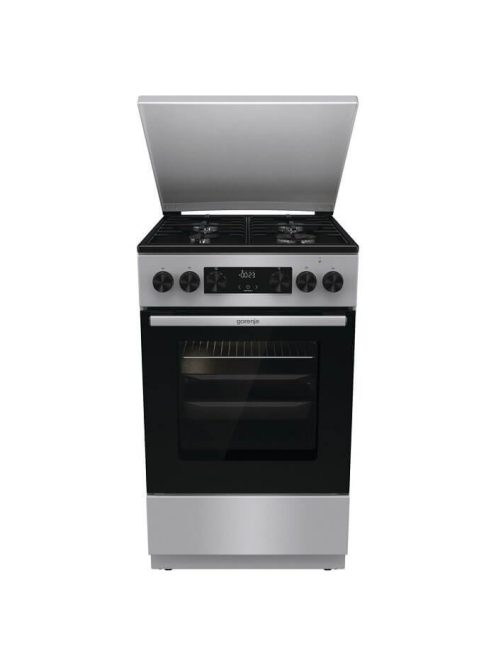 Gorenje GK5C63SH kombinált tűzhely, szürke, 50cm, 70 l, AirFry, teleszkópos sütősín, gyors előmelegítés, AquaClean tisztítás, fém tető