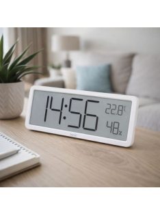   HOME HC18 páratartalom és hőmérséklet mérő ébresztőóra, prémium LCD kijelzővel, bútorra, falra helyezhető