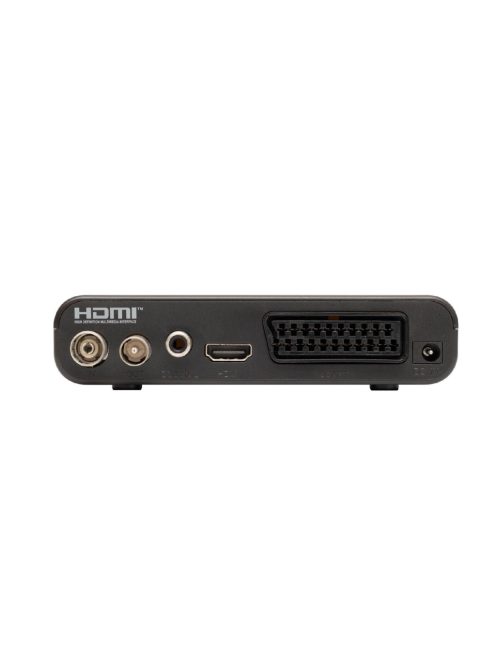 Home HD2T2 DVB-T/T2 vevőkészülék, többnyelvű menü, EPG, multimédia fájlok, FullHD, HDMI, SCART, tartozék adapter