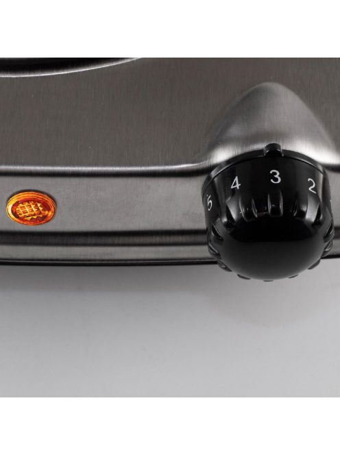 Home HG R 03SS hordozható elektromos főzőlap, teljesítmény: 1500 W, ∅18 cm főzőfelület, rozsdamentes készülékház