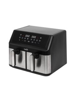   HOME HGAF29 duplakosaras forrólevegős sütő, 2 x 4,5L, 2000 W, digitális vezérlés, 8 féle üzemmód