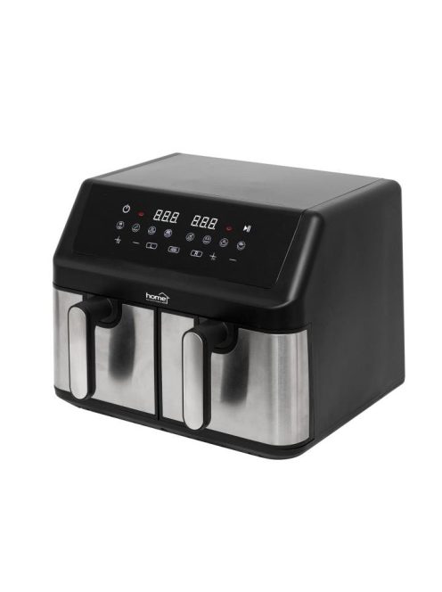 HOME HGAF29 duplakosaras forrólevegős sütő, 2 x 4,5L, 2000 W, digitális vezérlés, 8 féle üzemmód
