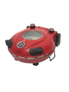   HOME HGPZ30 elektromos pizzasütő, 1200W, max. 430 °C, mechanikus hőmérő, pizzakő, duplafalú ablak, alsó/felső sütés