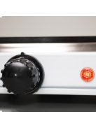 Home HG R 02WH hordozható elektromos főzőlap, dupla, teljesítmény 1000 W + 1500 W, ∅15 cm + ∅18 cm főzőfelület, zománcozott készülékház, fehér