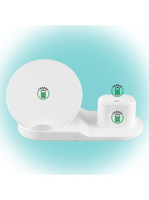 Home SA 2000Qi vezeték nélküli töltő, 3in1, telefon, óra, fülhallgató, Qi szabvány, USB-C