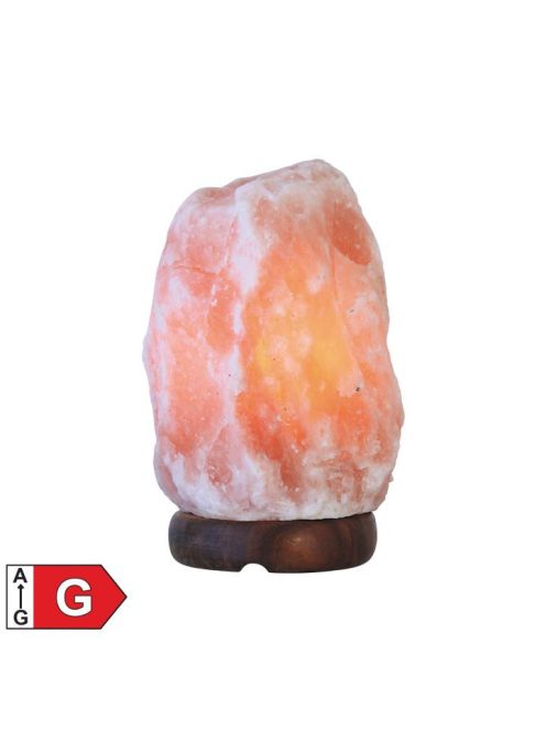 Home SKL 12 sókristálylámpa, fa talp E14 foglalattal, 1,5 m tápkábel kapcsolóval, 1-2 kg tömegű, 15 W-os izzó tartozék, 230 V