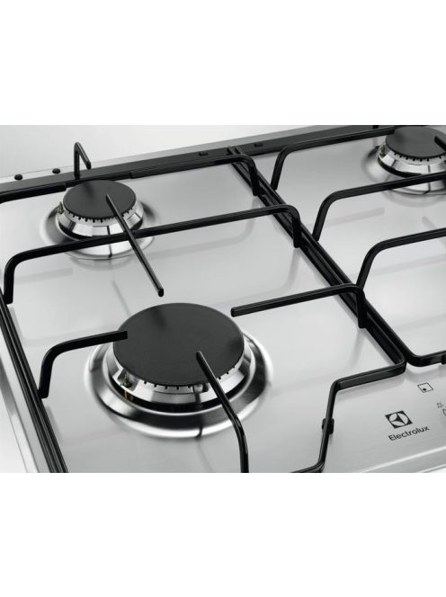 Electrolux KGS6424SX beépíthető gázfőzőlap, 60cm, elölgombos vezérlés, szikragyújtás, zománcozott