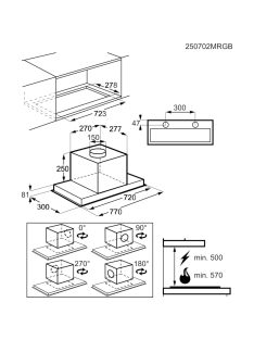   ELECTROLUX LFG719R Beépíthető páraelszívó 77 cm, Matt fekete, Hob2Hood, 3+1 fokozat, nyomógombos vezérlés