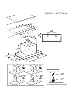   ELECTROLUX LFG719X Beépíthető páraelszívó, 3+1 fokozat, Hob2Hood, 77 cm