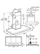ELECTROLUX LFT819K Beépíthető kürtős páraelszívó fekete, 90 cm, Hob2Hood, Breeze funkció, 3+1 fokozat