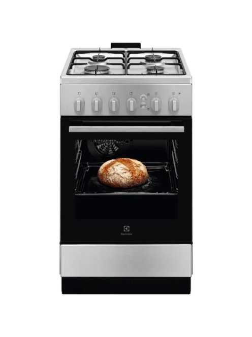 Electrolux LKG504011X gáztűzhely, 50 cm, hőlégkeverés, grill, szikragyújtás a sütőben is, katalitikus oldalfalak, inox (2 év jótállás fogyasztónak)