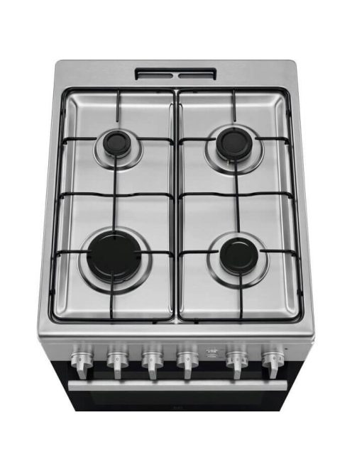 Electrolux LKG504011X gáztűzhely, 50 cm, hőlégkeverés, grill, szikragyújtás a sütőben is, katalitikus oldalfalak, inox (2 év jótállás fogyasztónak)