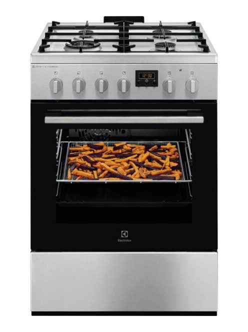ELECTROLUX LKK664221X Gáztűzhely SteamBake, AirFry, Multi 9, katalitikus, 58 l, sütővilágítás, teleszkópos sín