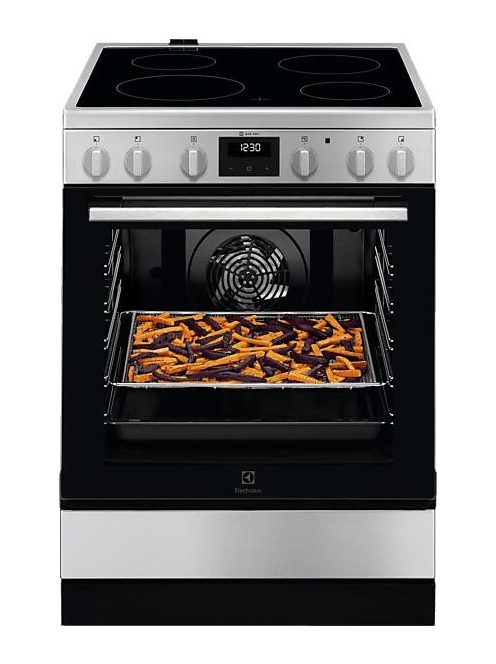 Electrolux LKR64020CX elektromos tűzhely, 60 cm, 73 l, AirFry funkció + tálca, teleszkópos sütősín, AquaClean tisztítás, MultiLevel Cooking