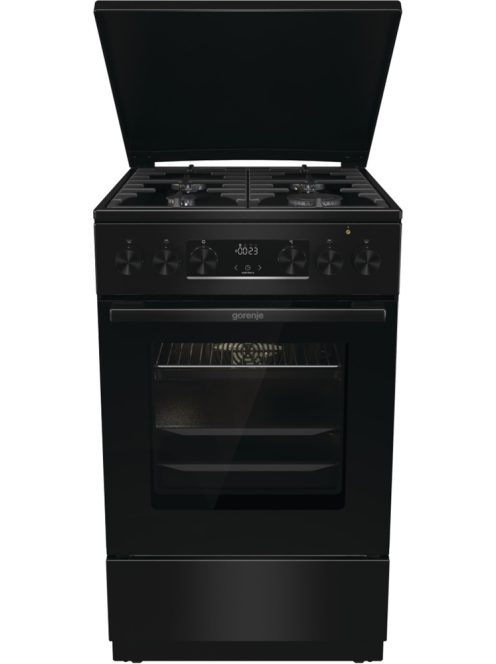 Gorenje MEKS5141BM fekete, szabadonálló, gáz, kombinált, főzőzóna: 4, sütő:70L, grill, tűzhely