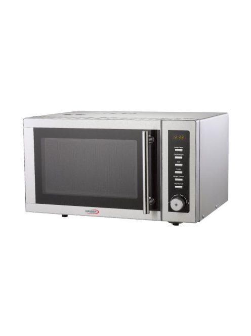 HAUSER MW-825 mikrohullámú sütő grill funkcióval, 900 W, 25 liter, digitális, 9 program, 11 fokozat, inox/szürke színű