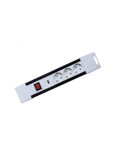   Home NVP 03K/WH túlfeszültség védett hálózati elosztó, 2 m, kapcsolós, H05VV-F 3G1,5 mm2 kábel, IP20 kivitel, 3 aljzat, max. 3500W, falra akasztható