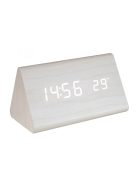 Home OC 07 digitális LED ébresztőóra, tapsra aktiválható fehér kijelző, dátum és hőmérséklet kijelzés, ébresztés, elemes tápellátás