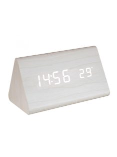   Home OC 07 digitális LED ébresztőóra, tapsra aktiválható fehér kijelző, dátum és hőmérséklet kijelzés, ébresztés, elemes tápellátás