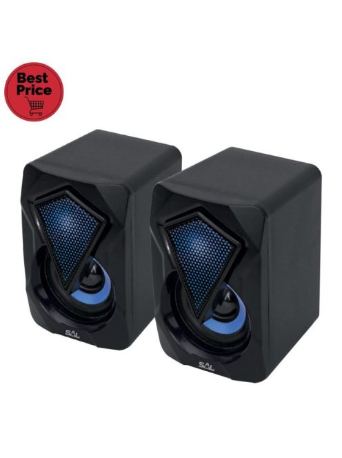 SAL PCS 230 multimédia hangszórópár, 2x3 W, RGB LED effekt, AUX, BT, USB tápkábel