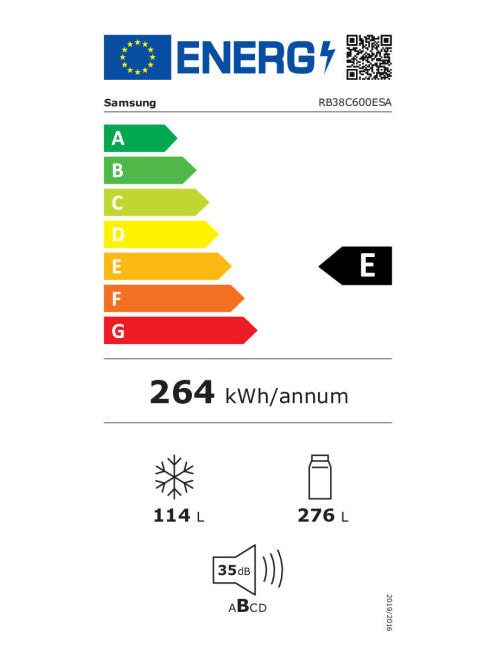 Samsung RB38C600ESA/EF Alulfagyasztós hűtőszekrény Körkörös hűtés technológiával 390 L, fémes grafit