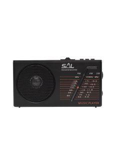   SAL RPH 1 napelemes rádió és multimédia lejátszó, hibrid töltés, 3 sávos AM-FM-SW rádió, USB/MicroSD, ~11 óra üzemidő