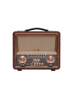   SAL RRT22 hordozható retró rádió multimédia lejátszóval, Bluetooth hangszóró, 3-sávos rádió, MP3 lejátszás USB/microSD eszközről, akkumulátor