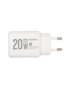 HOME SA20PPS USB hálózati gyorstöltő, 20 Watt, 2in1: USB-A + USB-C aljzat, QC + PD + PPS gyorstöltés, GaN technológia