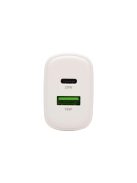 HOME SA20PPS USB hálózati gyorstöltő, 20 Watt, 2in1: USB-A + USB-C aljzat, QC + PD + PPS gyorstöltés, GaN technológia